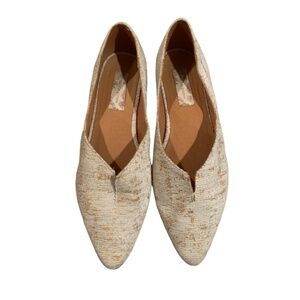 Band of Gypsies Jasmine Distressed Chenille White Vegan Flats size 10